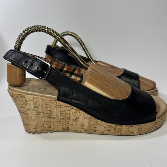 CROCS A Leigh Cork Black Wedge Women’s Size 10 - Picture 3 of 10